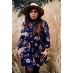 ✨ Tie Neck Flower Print Dress✨ Black Photo 1