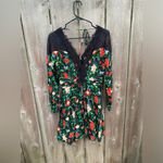 Anthropologie By  Lacy V-Neck Mini Dress Floral Black Long Sleeve Size 2 Photo 4