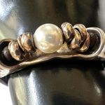 Uno de 50 Desertica silver plated faux pearl brown leather bracelet Photo 2