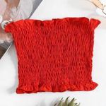 Zaful Red Smocked Crop Top Photo 0