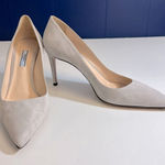 Prada Grey Suede Heels Size 41.5 or US 11.5 Photo 0