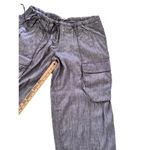 Max Studio  Women's Cotton grey Drawstring Trouser Pants Size Medium Photo 5