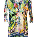 Uncle Frank Anthro Abstract Watercolor Scenic 3/4 Sleeve Dress Size XS Photo 0
