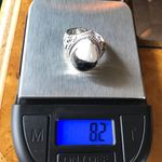 Natural White Buffalo Sterling Silver Ring Size 7 Black Photo 2