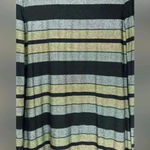 Three Dots Silver Gold Black Metallic Stripe Long Sleeve Dress Size Small Photo 9