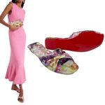 Christian Louboutin  Nicol is Back Floral Satin Flat Slide Size 40 Photo 1