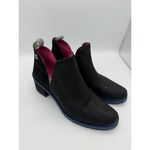 Chanii B Zippette Ankle Boots Womens 36 (5.5 US) Black Sparkle Floral Suede Photo 7