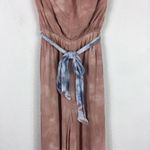 Free People Just Float Pink Tie Dye Strapless Cozy Relaxed Jumpsuit Small Photo 8