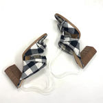 Madewell Alexandria Buffalo Plaid Mule Sandals in Black & White Size US 9 Photo 2