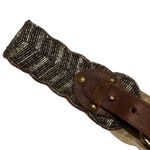 Glass Beaded Belt with leather accent buckle, Sz XS/S Photo 8