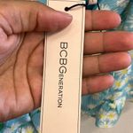 BCBGeneration Floral Blue Cottagecore coastal cowgirl Women's crop top L NEW Photo 2