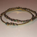 Brighton Brass Tone CZ Rhinestones Boho Bangle Bracelets Photo 1