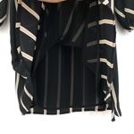 Loft  Long Sleeve Striped Mini Dress Black Cream White S Photo 3