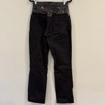 Abercrombie & Fitch The ‘90s Straight Ultra High Rise Black Jeans &Faux Leather Photo 3