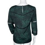 Banana Republic Shirt Women XS Deep Hunter Green Black Preppy Boho Peasant Photo 3