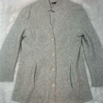 Eileen Fisher  High Collar One Button Lambs Wool Cashmere Jacket Size Medium Gray Photo 0