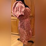 Majorelle  Shiloh Puff Sleeve Waist Tie Ruffle Mini Dress Red Leopard Size‎ Large Photo 11