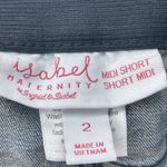 Isabel Maternity Sz 2 Midi Shorts Elastic Waist 4" Inseam Pregnancy Blue Bag2 Photo 2