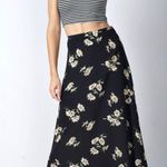 Black Floral Maxi Skirt Size L Photo 2