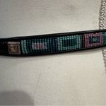 Brighton Black Leather Belt Silver Buckle Aztec Bead Square Design Pink Teal Med Photo 4