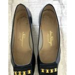 Salvatore Ferragamo Italian Patent Black Bow Accents Pumps Shoes Elegant Sz 6 C Photo 5