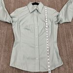 Banana Republic Seafoam Green Work Office Fitted Longsleeve Shirt Women Small Photo 3