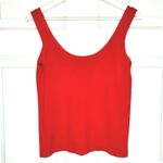 Ellen Tracy Linda Allard ‎ Petite M Red Knit Tank Top Sleeveless Photo 1