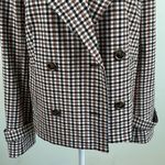 Dennis Basso Printed Luxe Crepe Double Breasted Jacket - Taupe/Black Size 4 Photo 6