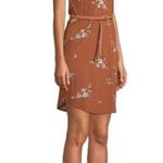 No Bo Nwt Boho Brown Floral tunic Dress short sleeves belt x-large 15/17 Photo 1