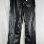 Good American  Black Leather Look Pants Photo 0