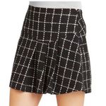 BCBGeneration NEW Side Pleat Grid Tweed Skirt Size 4 Dark Academia Plaid Photo 5
