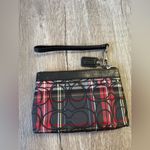 Coach VTG Y2K  C Logo Poppy Tartan Glitter Plaid Black Multicolor Wristlet Clutch Photo 4