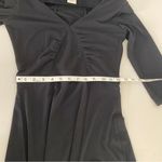 Free People Vintage  Black V-Neck 3/4 Sleeves Slit Mini Short Dress Classic XS Photo 8