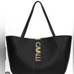 Roberto Cavalli  Black Tote with Gold Accents Photo 1