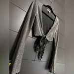 Urban Outfitters  Shimmer Bell Sleeve Crop Tie Cardigan Cover Up Sz S EUC Photo 2
