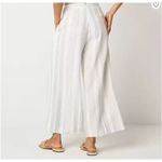 Worthington Cropped Wide Leg Pants Womens Linen Blend NWT Retail$60 Striped Gray Photo 5