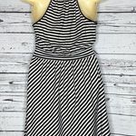 Elle NWT Size XS Black & White Stripe High Neckline Keyhole Fit & Flare Dress Photo 2