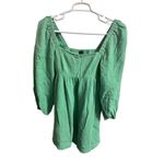 J.Crew Dress Womens Extra Small Green Square Neck Gauze Peasant Cottagecore Photo 2