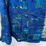 Chico's Chico’s Silk Blend New York City Taxi, Market, Bakery Printed Blazer Jacket Photo 1