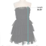 BCBGMAXAZRIA  Strapless Eve Tiered Tulle Mini Dress, Black Photo 5