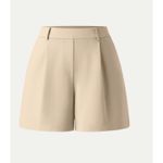 Brand New OGL Women's Size Medium Beige High Waisted Ponte De Roma Shorts Photo 2