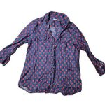 Charter Club  Weekend Leaf Print Linen Button Down Shirt Size: M Photo 0