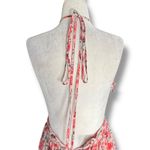 SheIn  Pink Floral Halter Maxi Dress XS Criss Cross Cutout Open Back Flowy Summer Photo 6