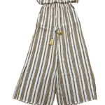 Pia Rossini Yellow Striped 2 Piece Wide Leg Pants Set Small Photo 2