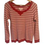 Victoria's Secret  MEDIUM LONG SLEEVE HENLEY PINK, WHITE & METALLIC STRIPE Photo 1
