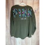 PINK - Victoria's Secret  Women's Olive Green Sweatshirt Size Medium Long Sleeve Photo 6