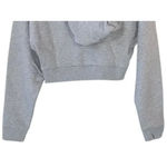 We Wore What NWT Cropped Half Zip Fleece Cotton Hoodie Long Sleeve XS Heather Grey Photo 7