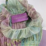 Roberta Einer Rainbow Bodycon Midi Dress Pastel Sheer Medium Large 10 Photo 9