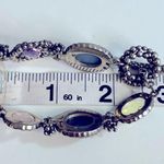 Michael Dawkins Sterling Silver & Gemstone Bracelet Amethyst Multi 7" Rose Photo 9