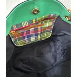 Tommy Hilfiger  Nautical Anchor Canvas Tote Bag Navy & Green with Brown Handles Photo 7